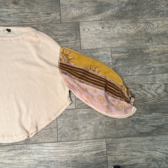 We The Free boho Blossom balloon sleeves waffle knit top - Picture 8 of 12